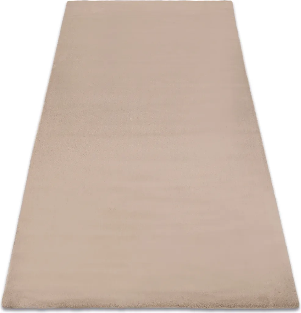 Tapis de Salon Doux Imitation Fourrure Lapin BUNNY Beige Taupe 60x100