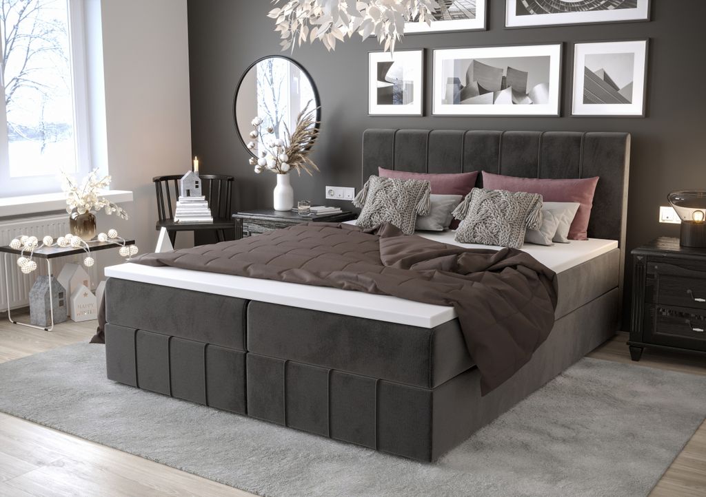 BEDANTE Boxspringbett BAHAMA 200x200 Monolith 92, Bett, Bettkasten, Ehebett, Hotelbett, Topper, Matratze, Boxspringbett, Bettkasten, Schlafzimmer, ...