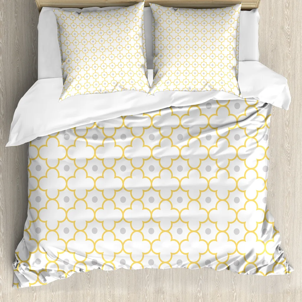Set Copripiumino ABAKUHAUS Quatrefoil Marrone Bianco | Arredo Moderno