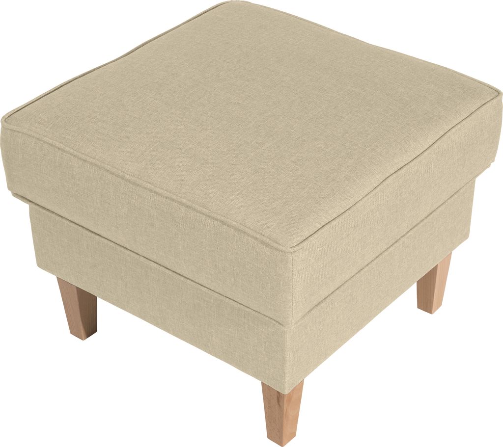 Max Winzer Hocker Lorris - Flachgewebe beige - Maße: 53 x 53 x 45 cm