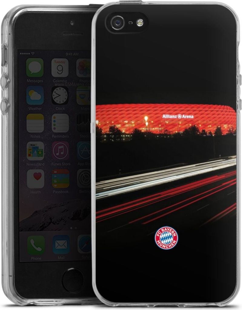 DeinDesign Handyhülle für Apple iPhone SE (2016-2019) Silikon Hülle Case Smartphone Schutzhülle FC Bayern München FCB Stadion