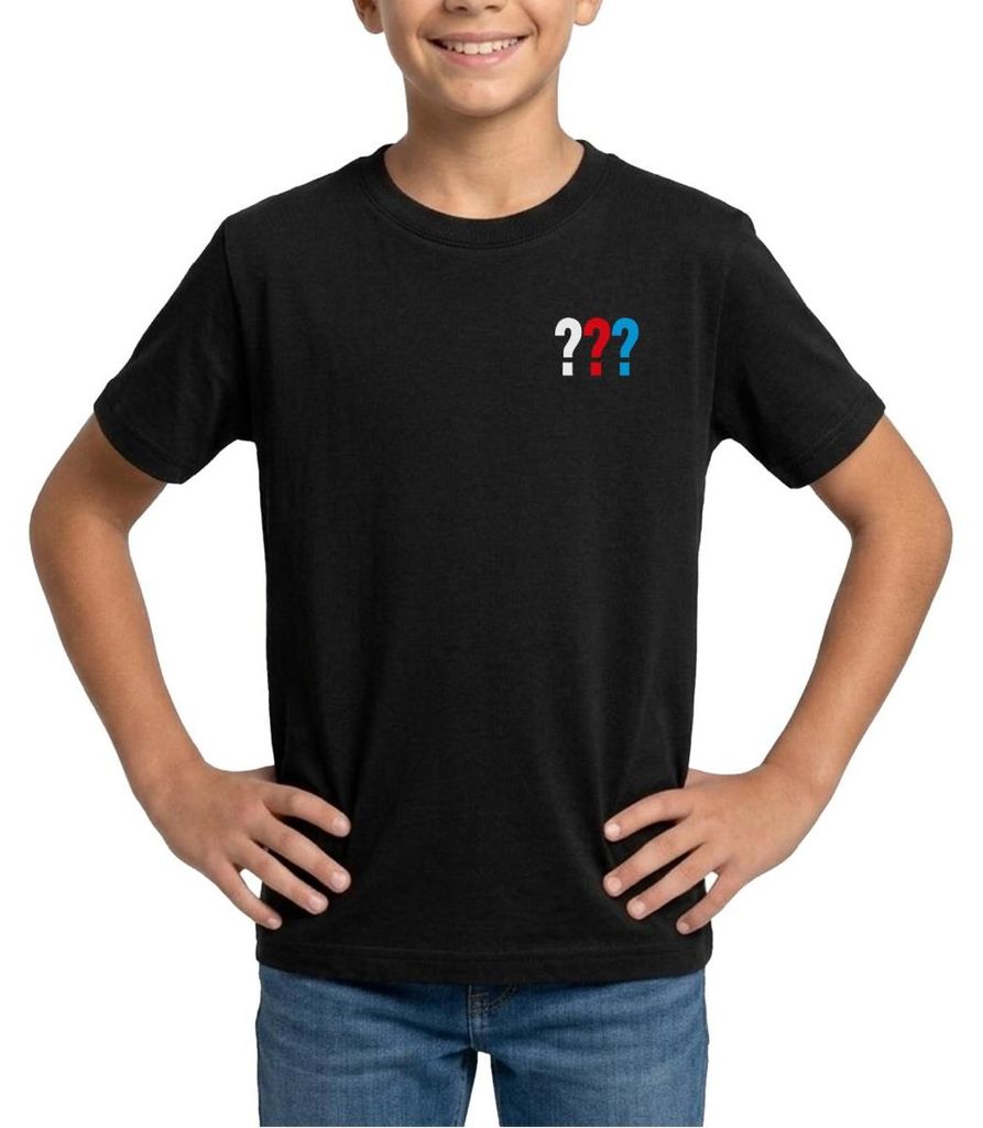 Spreadshirt Die Drei Fragezeichen Kleines Logo Teenager T-Shirt, 152/164 (12-14 Jahre), Schwarz