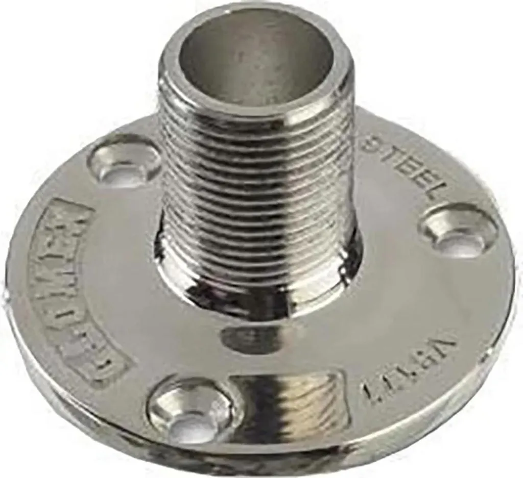 Support universel Glomex 40mm argent pour antennes et extensions marine