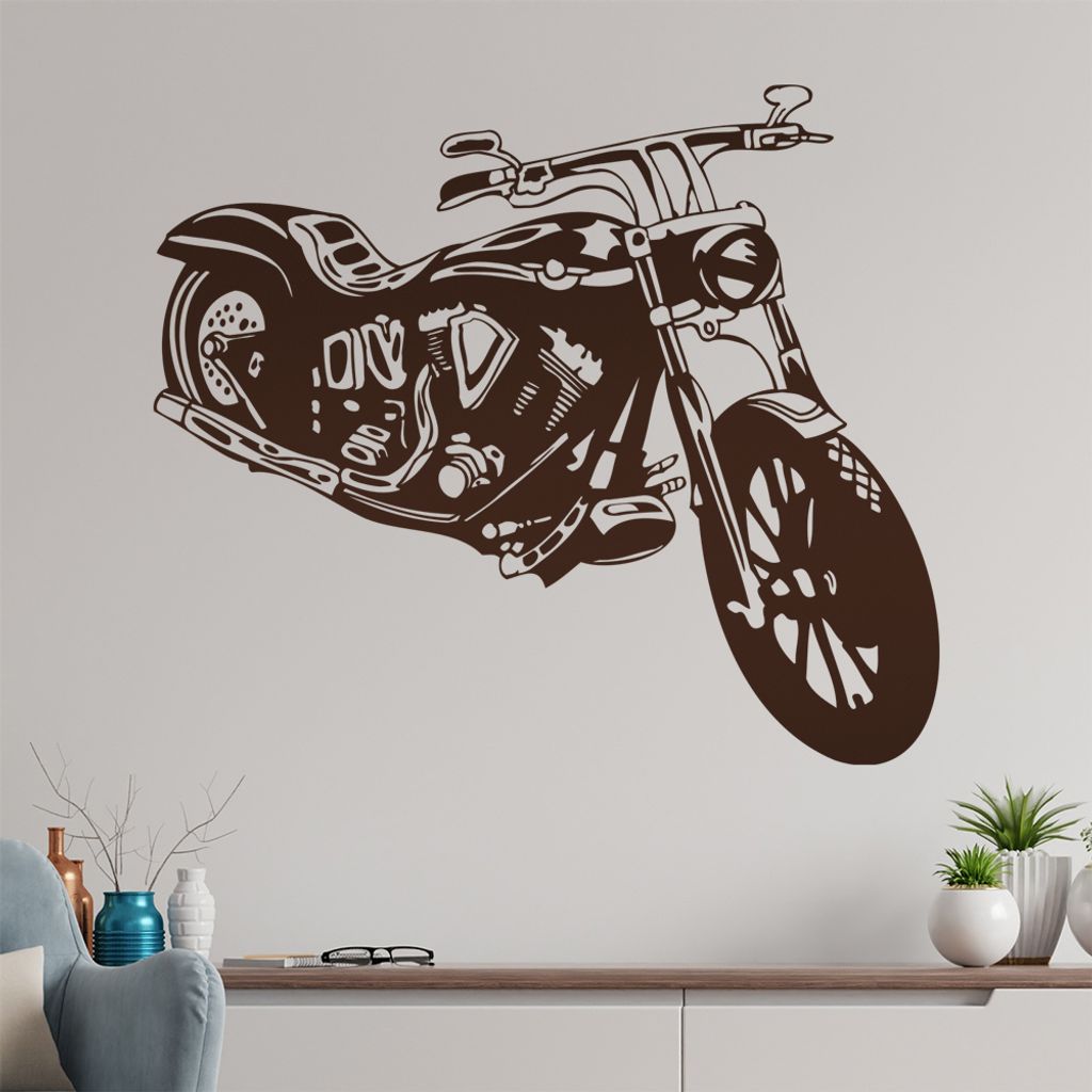 Motorrad Wandtattoo in 6 Größen - Wandaufkleber Wall Sticker - Dekoration, Küche, Wohnzimmer, Schlafzimmer, Badezimmer