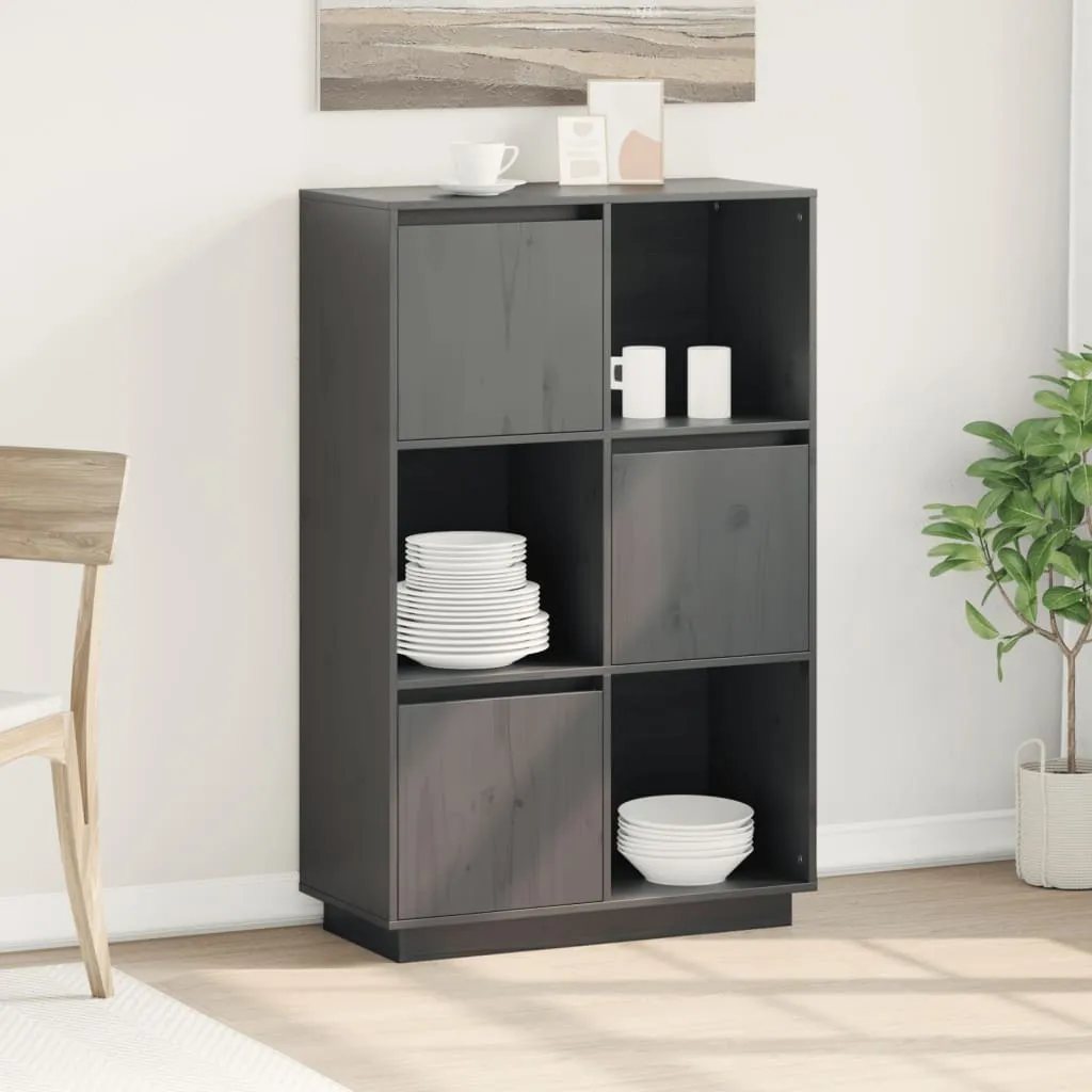 Credenza Moderna Grigio Scuro Legno Pino 74x35x117 | Mobile Soggiorno