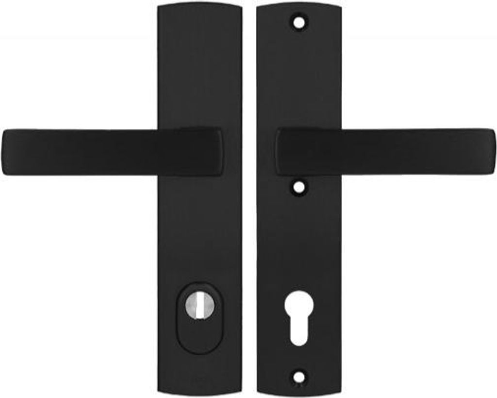 Axa Apollo Premium 92 WB Griff, Klasse 3, mit FLEX-Einsatzschutz (Brandschutz), Farbe F8 - Schwarz (Türstärke 74-83 mm)