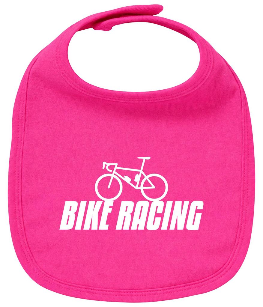 Huuraa Baby Lätzchen Bike Racing Fahrrad Cherry Pink Klettverschluss Baumwolle Latz Geschenkidee