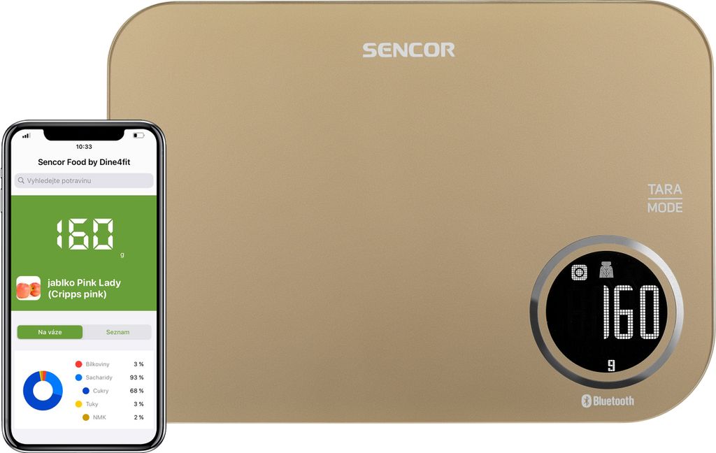 SENCOR SKS 7077CH Chytrá kuchyňská váha s Bluetooth, LCD Obrázek produktu 
