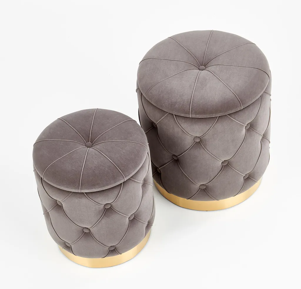 Ensemble 2 poufs Polly gain de place pour petits salons et studios - 10