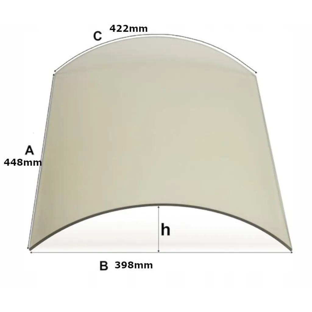 OFFERTA Vetro Curvo Hark Avenso 448x398mm | Vetro Stufa 800°C Prezzo Shock