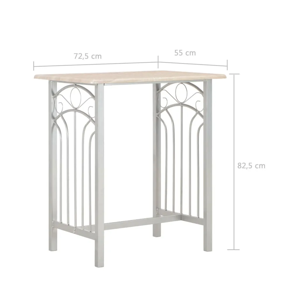 Set de bar 3 pièces bois et acier avec table haute et 2 tabourets - 8