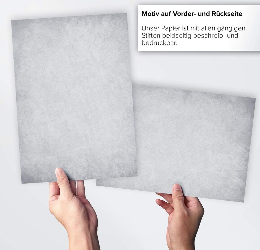 50 Blatt Briefpapier (A4) | Vintage Retro grau | Produktbild 2
