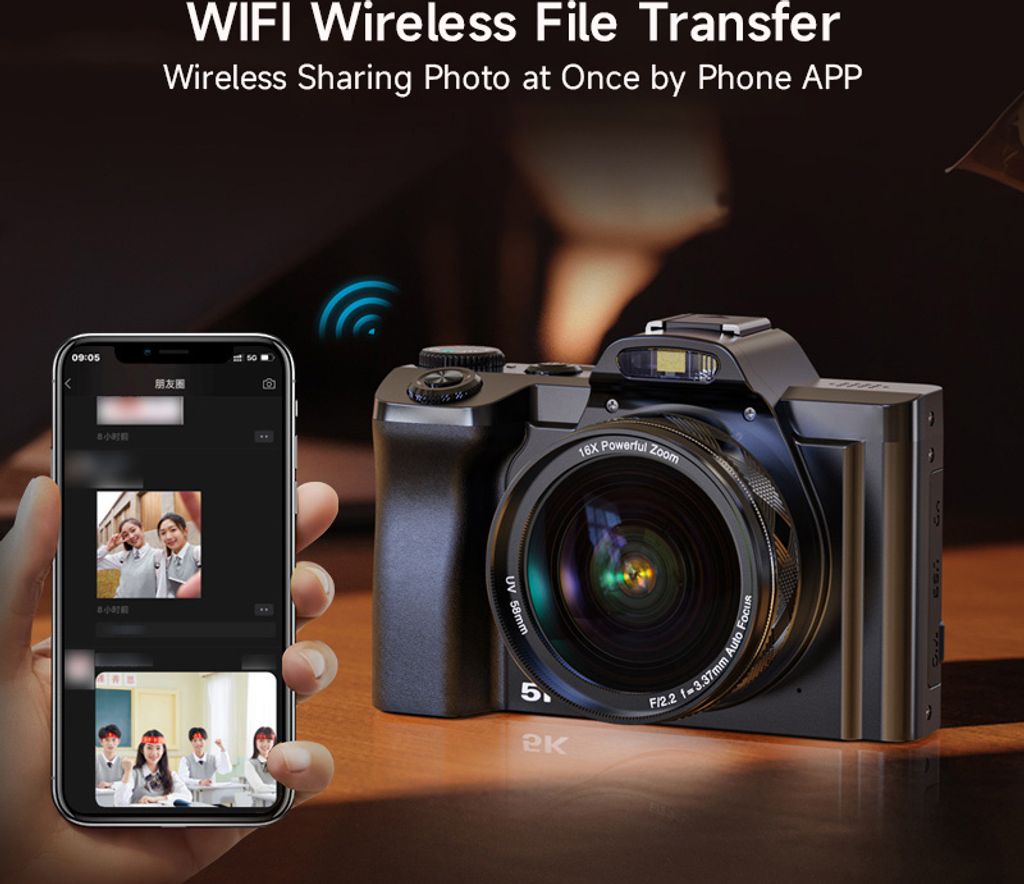 INF Digitální fotoaparát 5K/48MP/16X zoom/6osá stabilizace Obrázek produktu 9