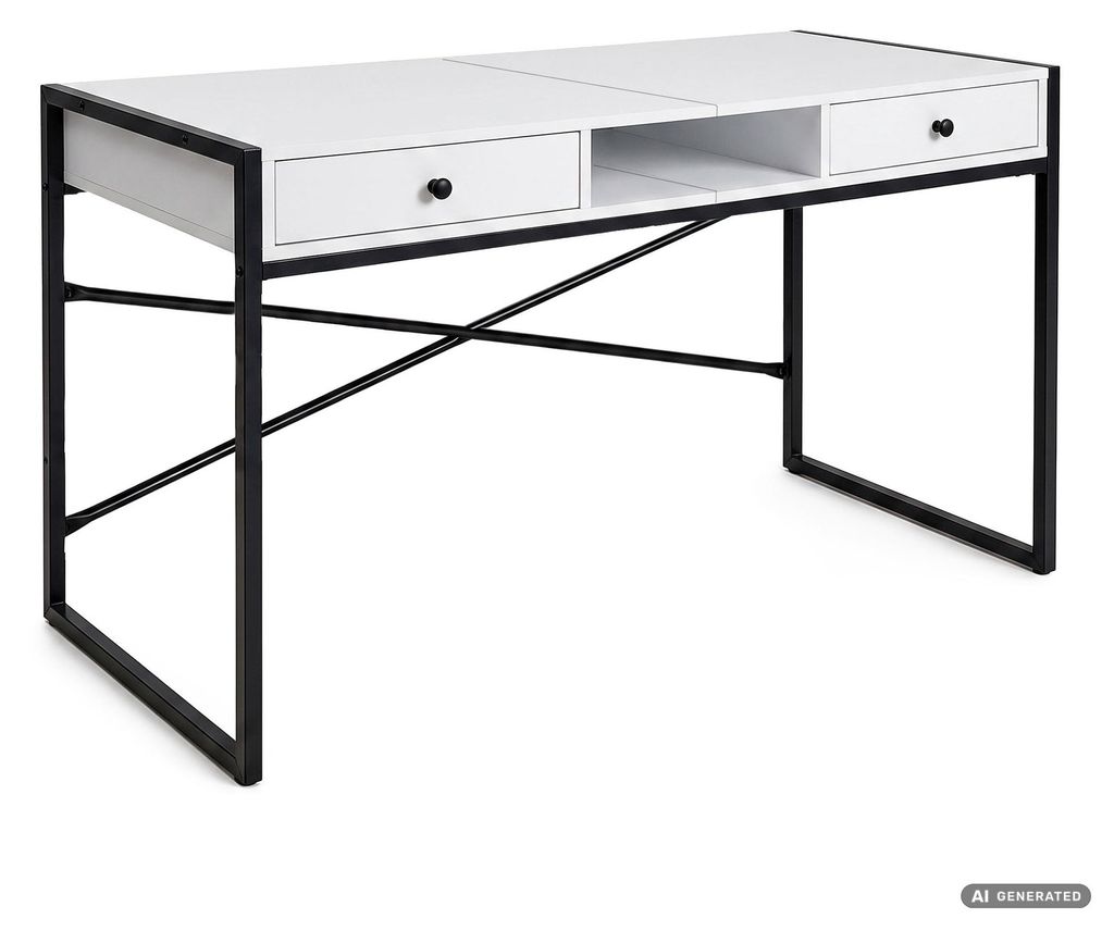 Computerschreibtisch im Industrial-Stil Weiß ELONIS 123 cm Produktbild 