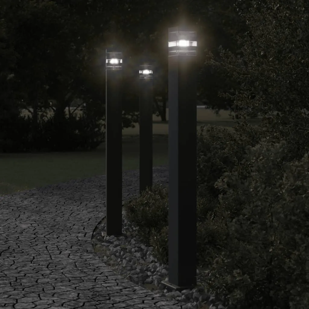 vidaXL Lampe d'allée noire 110 cm en aluminium robuste pour jardin