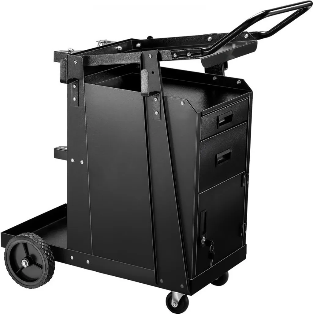 Chariot de soudure professionnel avec armoire et tiroirs de rangement