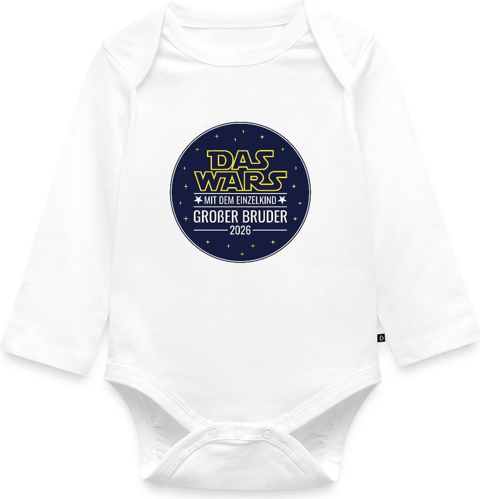 Spreadshirt Das wars mit dem Einzelkind Grosser Bruder 2026 Tages Baby Body Langarm, 74 (6-9 M.), Weiß
