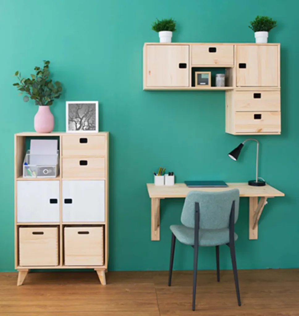 Table de chevet cube en pin 30x30 cm - Meuble d'appoint modulable nature - 12