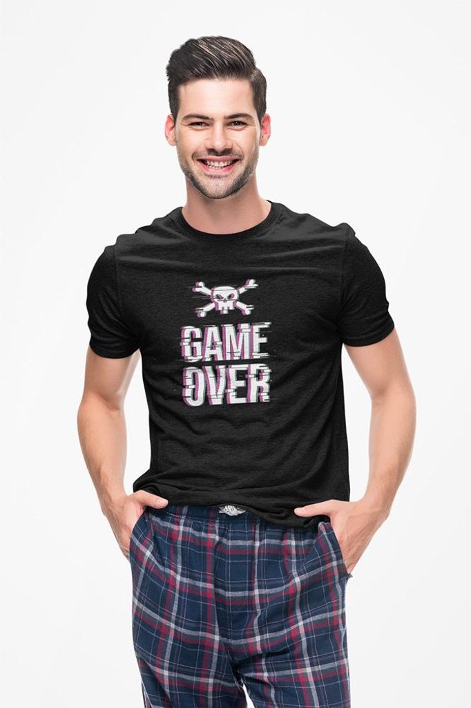 D&B Uni Polo ST00059 Game Over Schwarz-Größe S