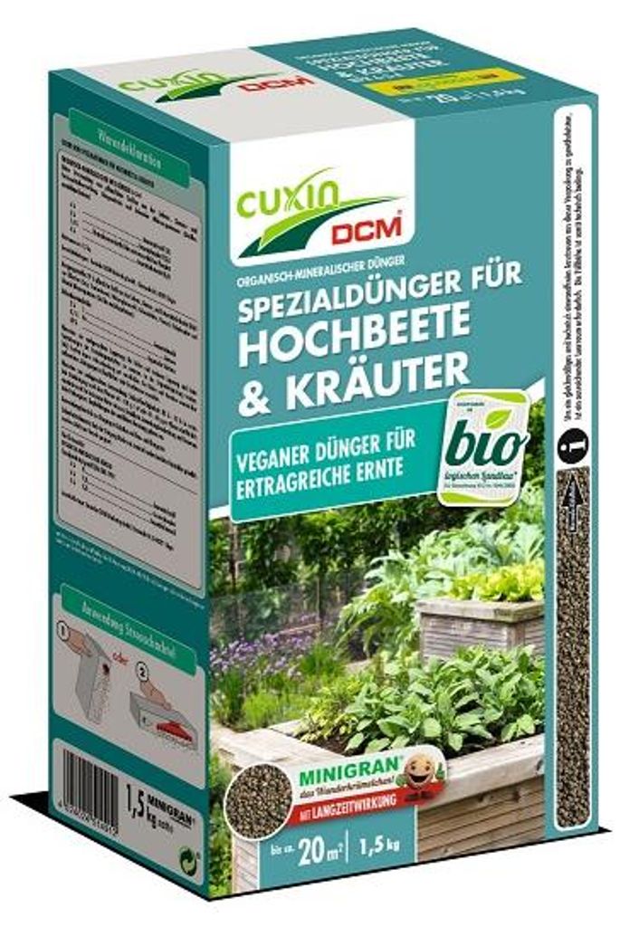 Cuxin DCM Spezialdünger Hochbeet  1,5kg Vegan Dünger Produktbild 