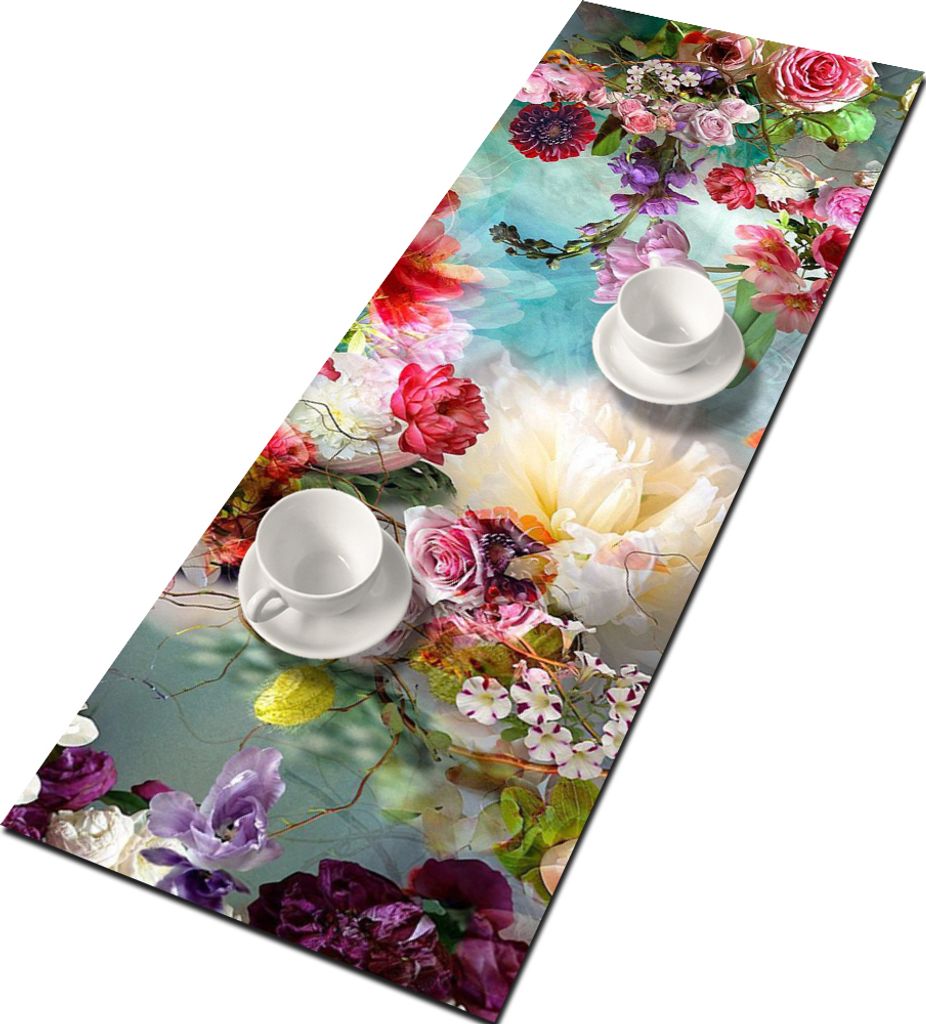 BERTONI Filz Tischläufer, Tischdecke mit Muster Bank Tischdekoration WILD MEADOW 95x33 cm