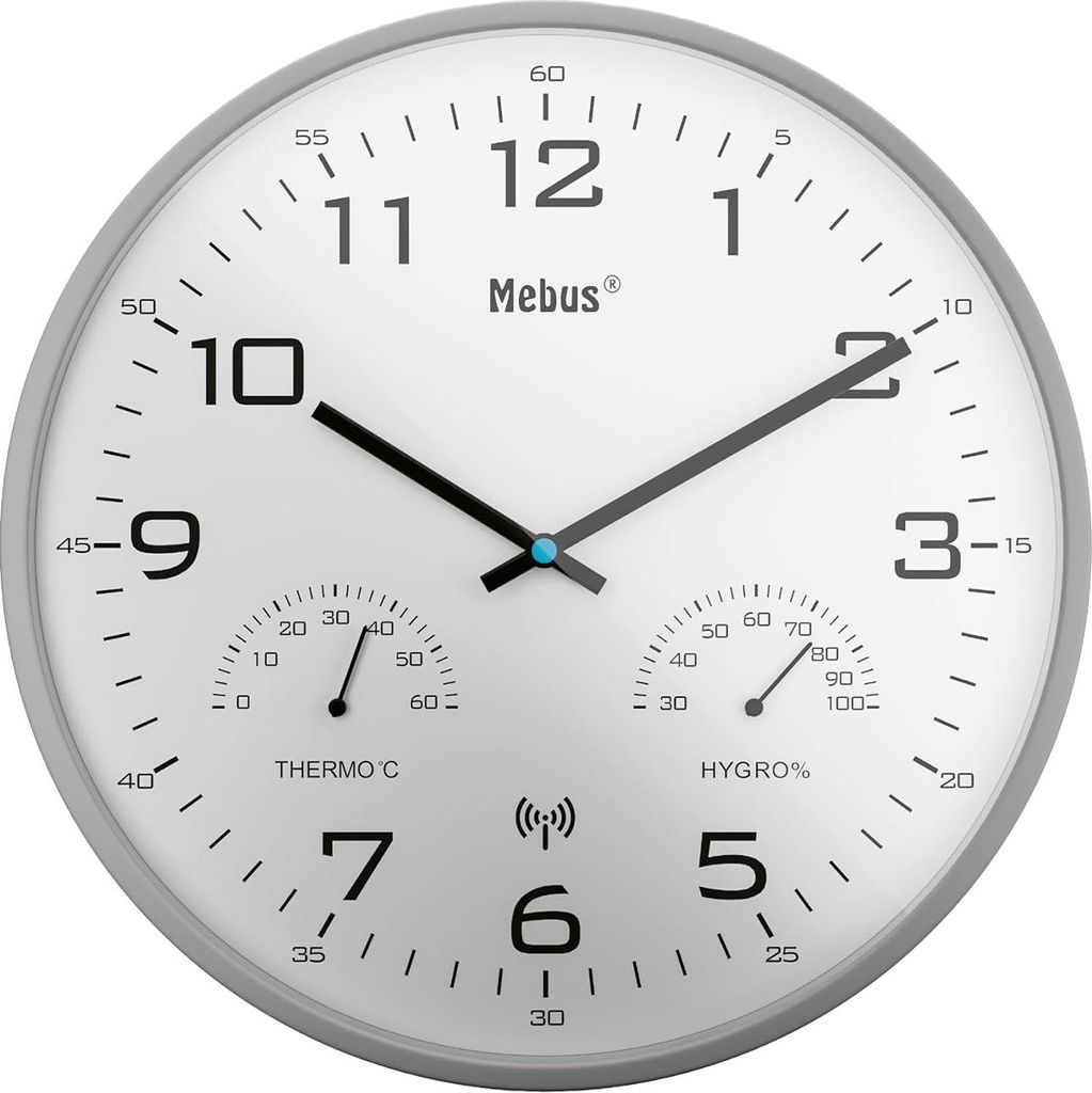 Thermometer Funkuhr Wand Wasserdicht BRESSER MyTime Meteotime LCD