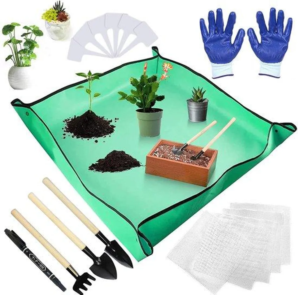 Tapis de jardinage étanche 100x100 cm avec rebords clipsables anti-fuite