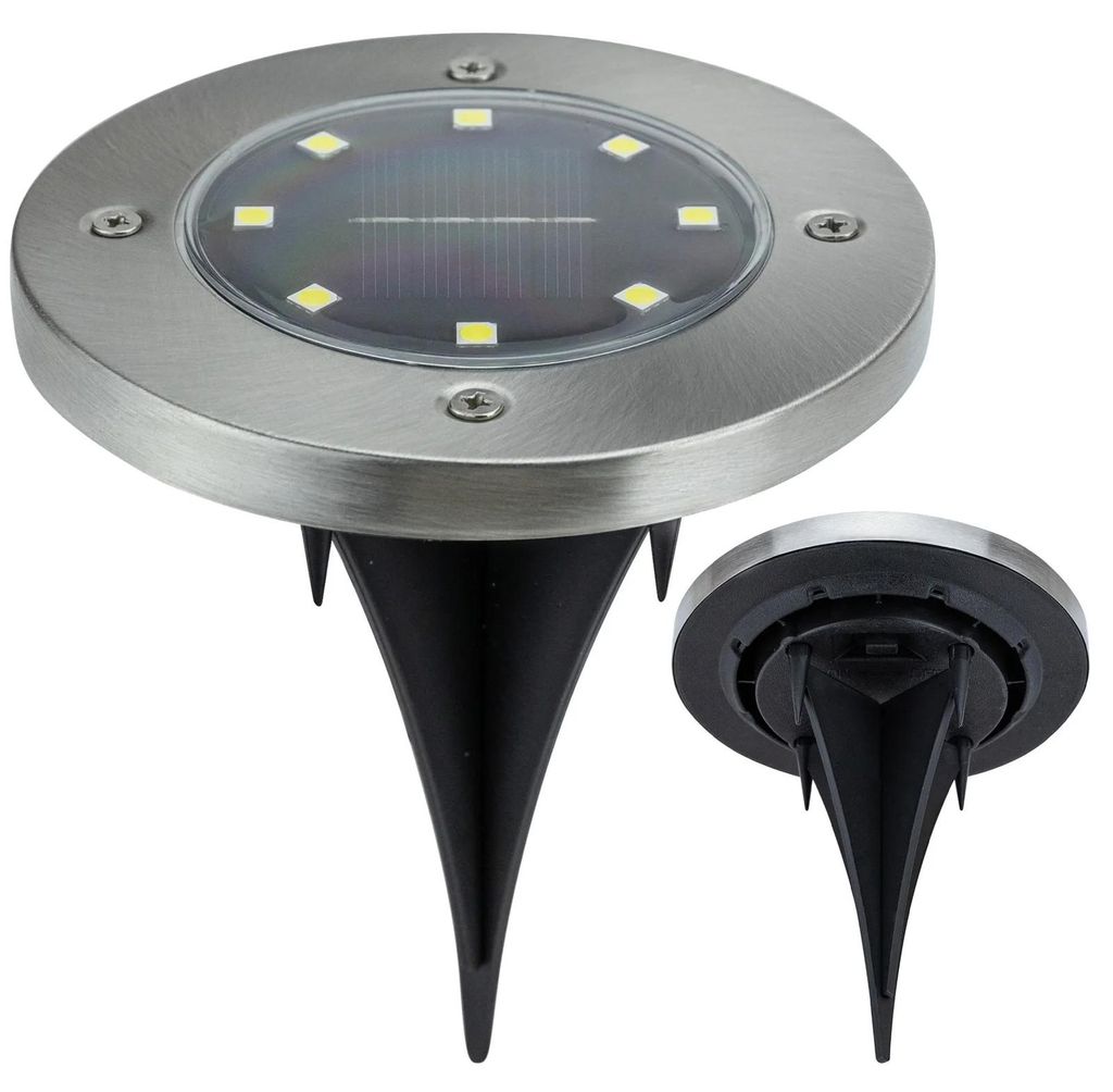Lampa ogrodowa solarna 8 LED najazdowa czujnik zmierzchu Zdjęcie produktu 