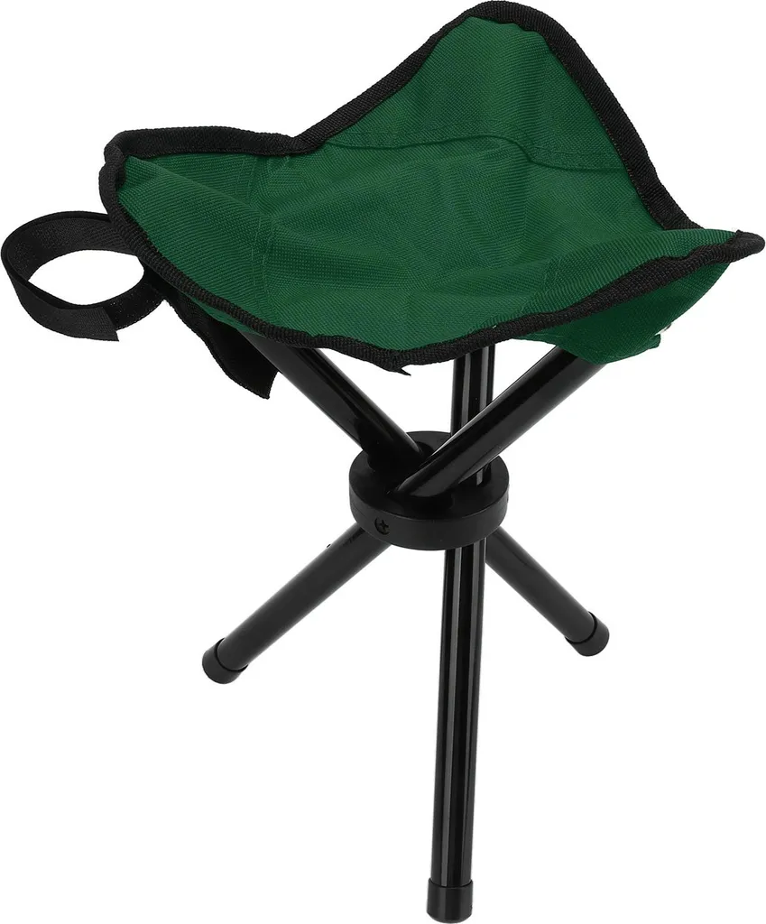 Sgabello Treppiede Pieghevole Campeggio Verde - Leggero e Portatile