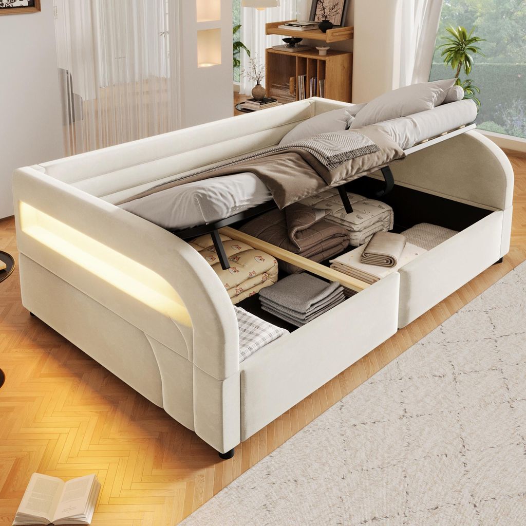 Flieks Hydraulisches Schlafsofa 140x200cm mit Led, Produktbild 