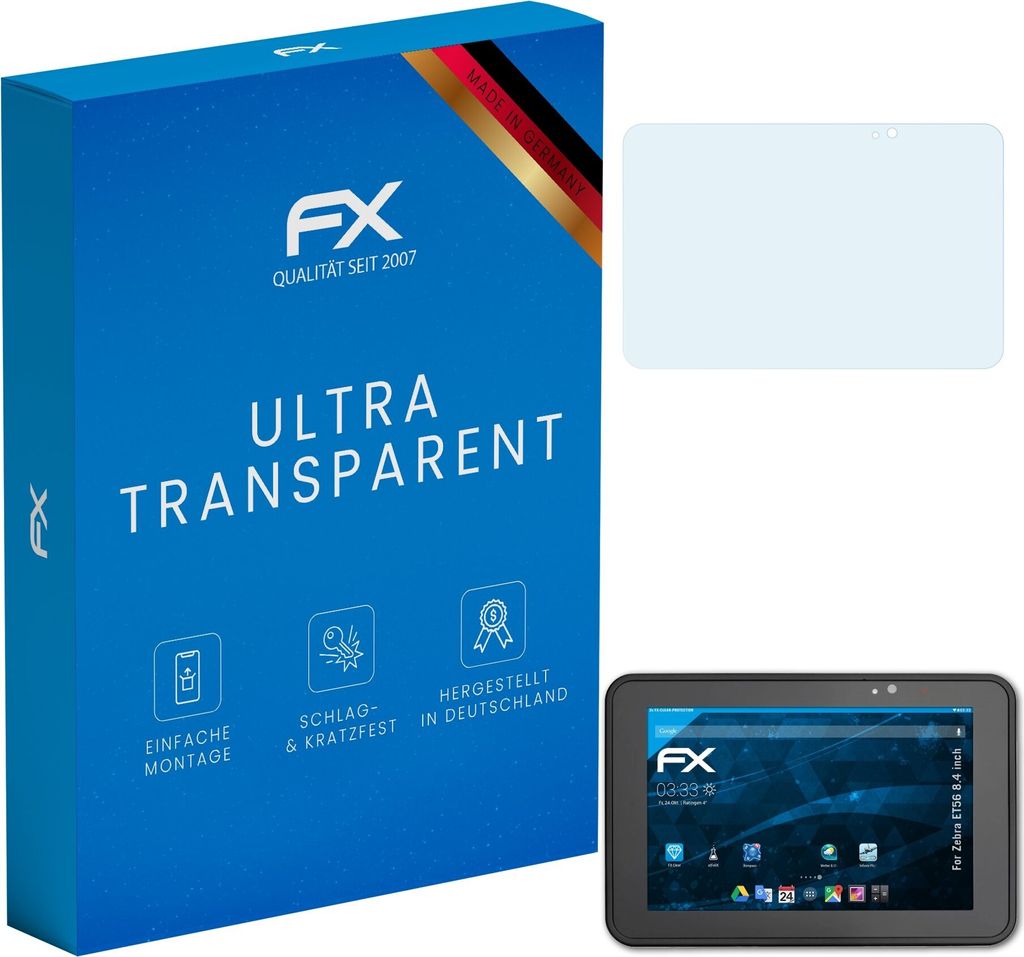 atFoliX FX-Clear 2x Schutzfolie kompatibel mit Zebra ET56 (8.4 inch) Displayschutzfolie