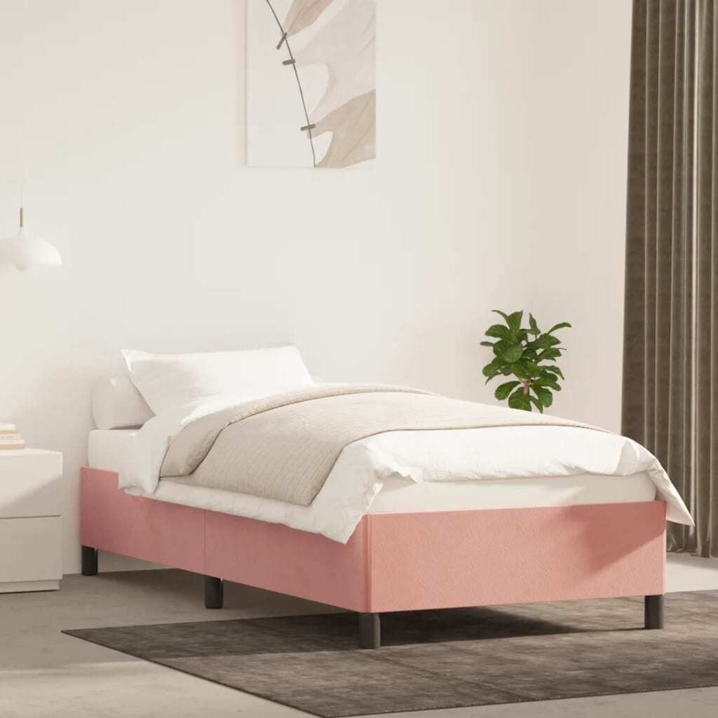 "Rabatt" Bettgestell Komfort - mit Lattenrost - Rosa 100x200 cm Samt - Klassische Betten CC15735