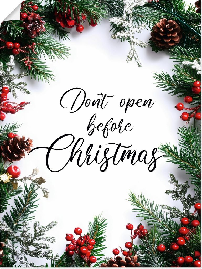 ARTland Poster Don't open before christmas Größe: 45x60 cm
