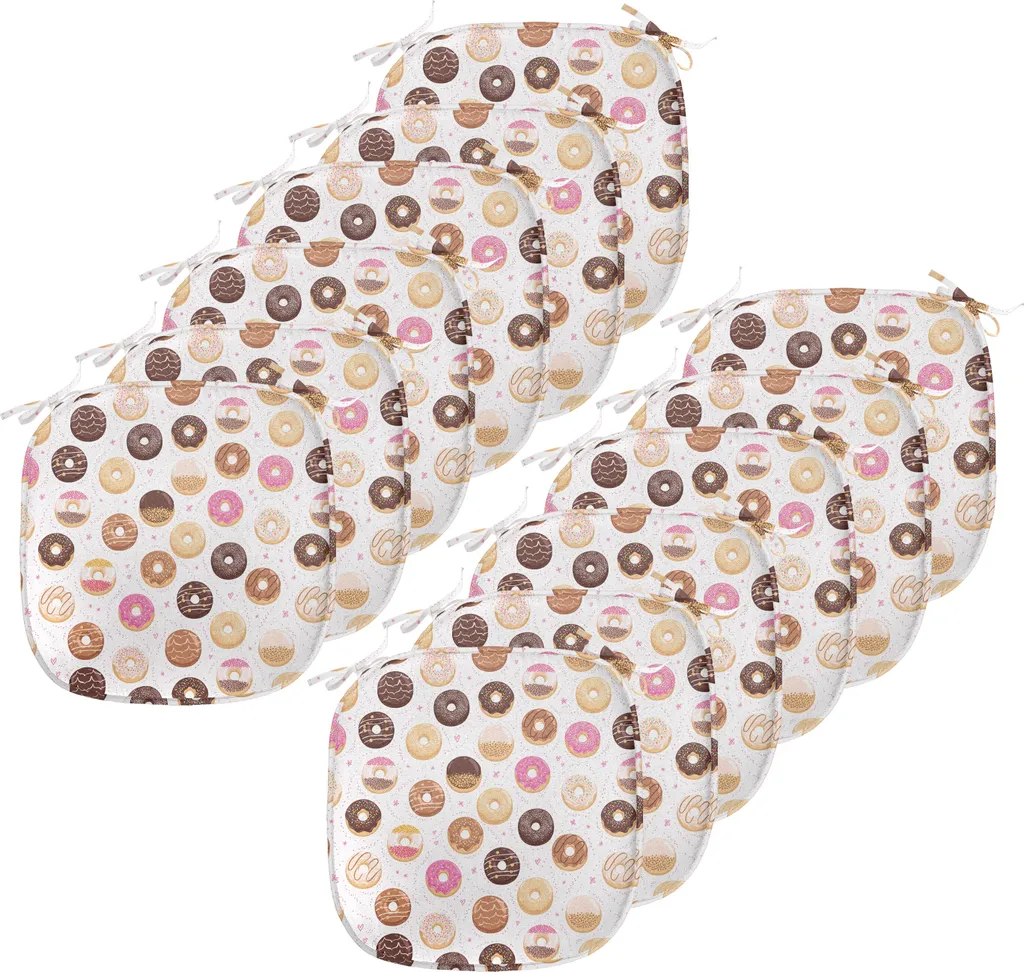 Cuscini Sedie Cucina 40x40 ABAKUHAUS Rosa Donut - Set 12 Pezzi Impermeabili