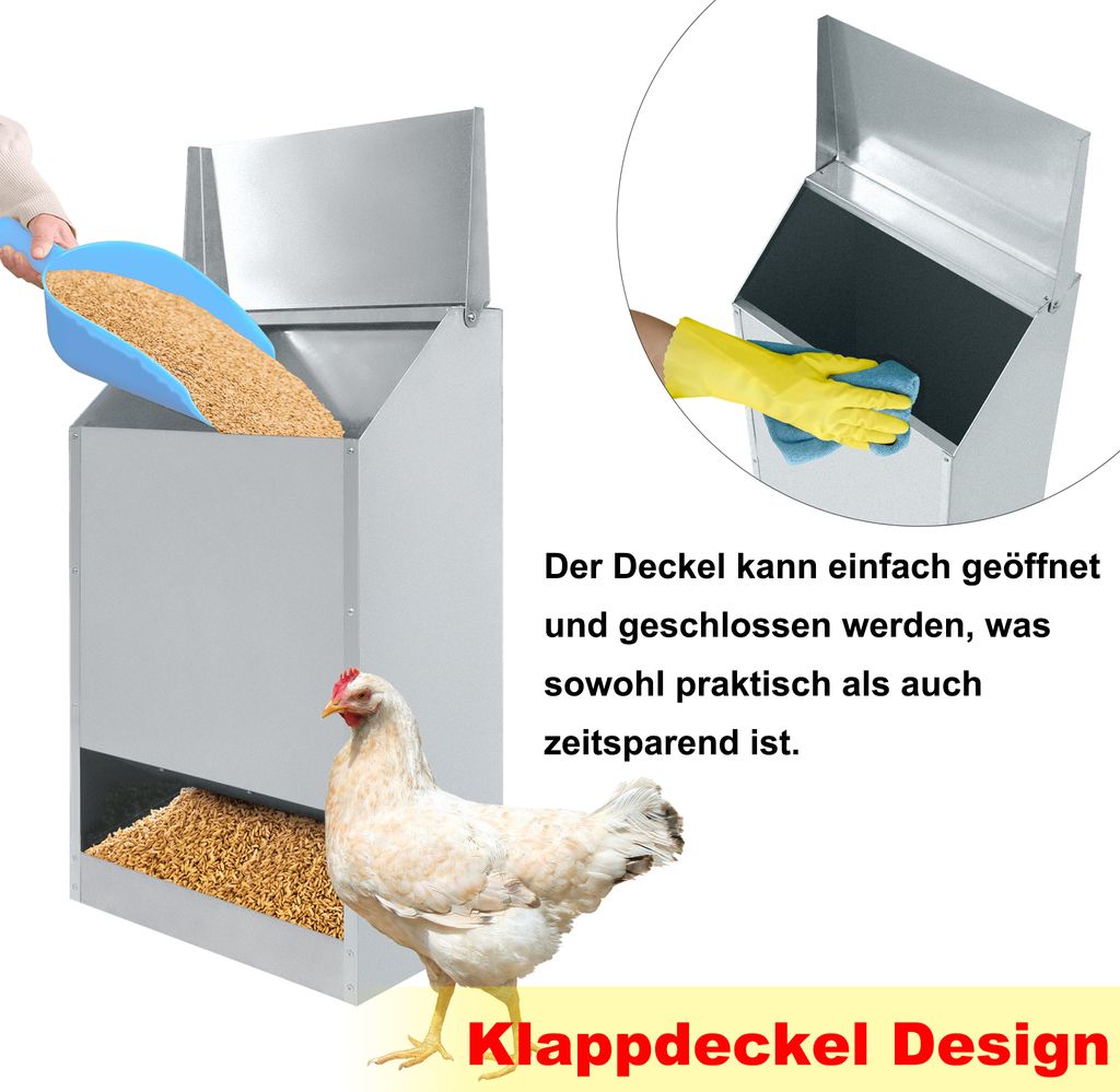 Futterautomat für Geflügel - deals robuster Geflügelfutterautomat, 35kg