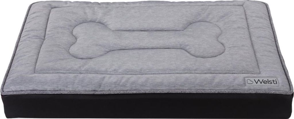 Orthopädisches Hundebett, Hundematratze, Welsti grey bone XL 130x90 rutschfest