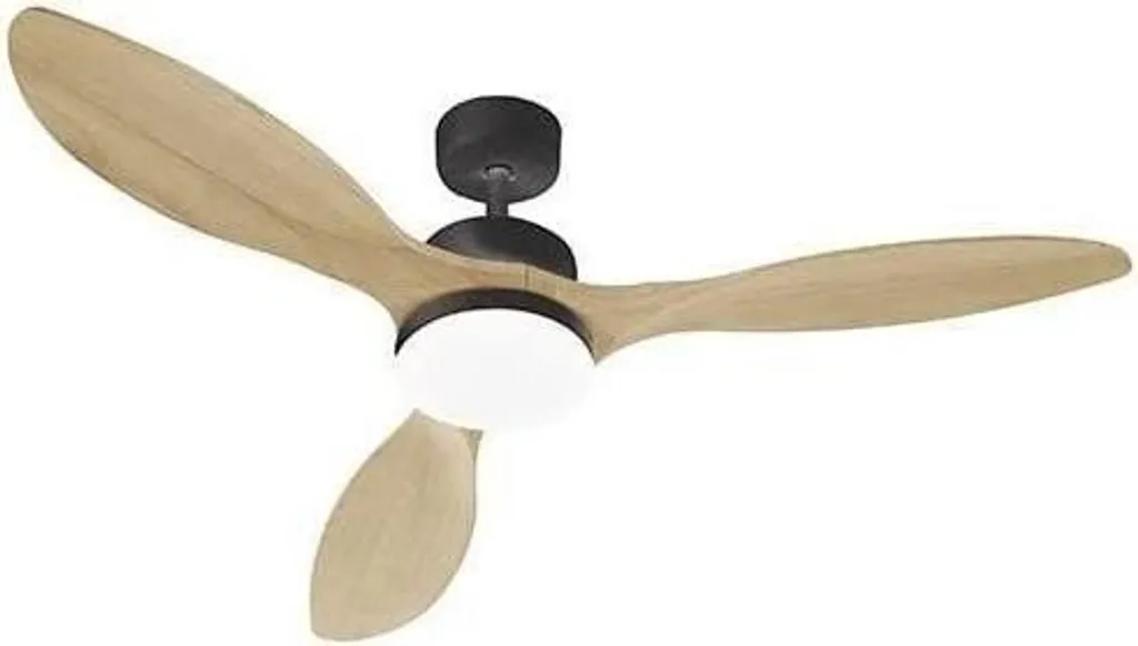 Grand ventilateur de plafond bois et noir Oklahoma 137cm pour grand salon