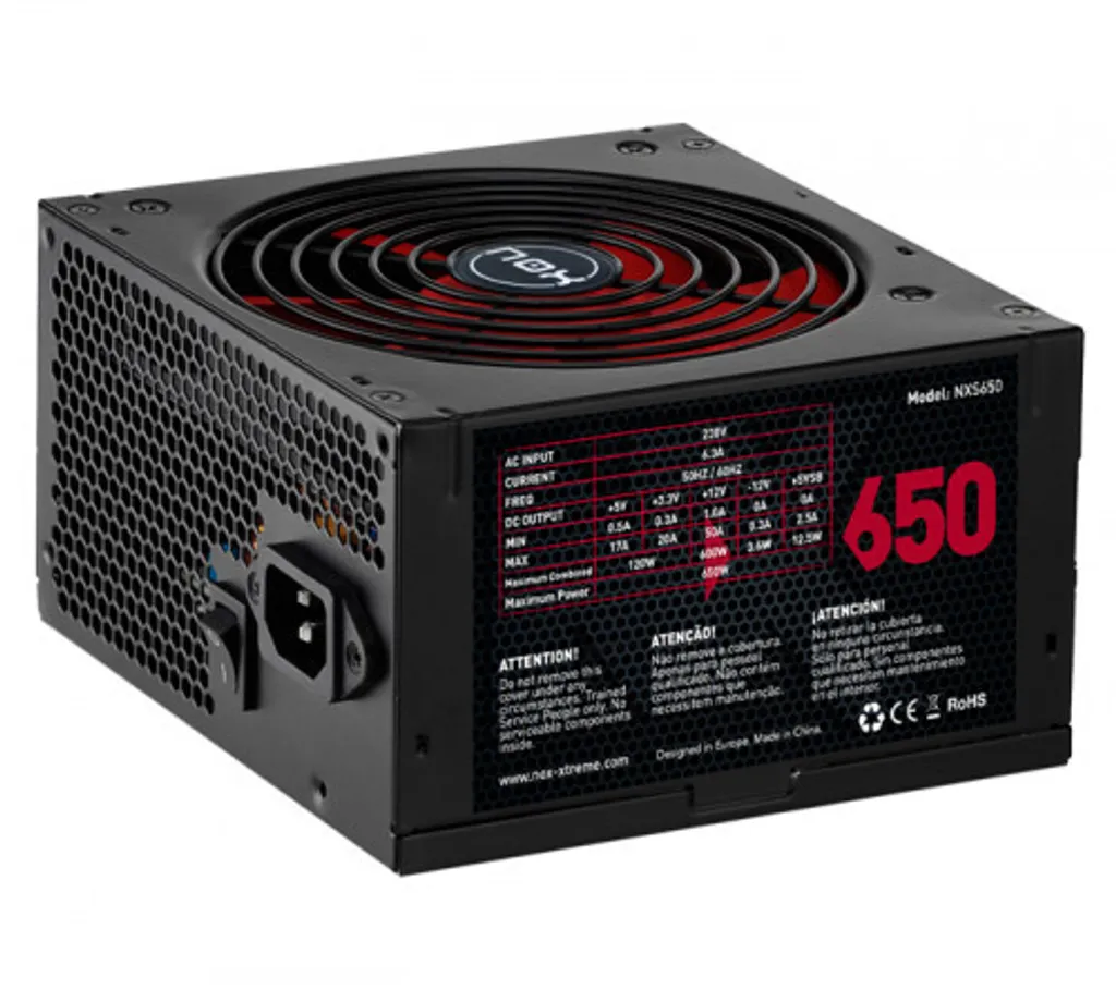 Alimentatore Nox-Xtreme NXS650 650W | Silenzioso e Affidabile per PC Gaming