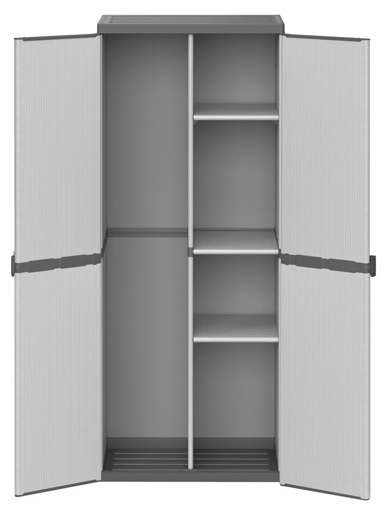 Armoire porte-balais en résine 68x40x165 cm avec étagères réglables