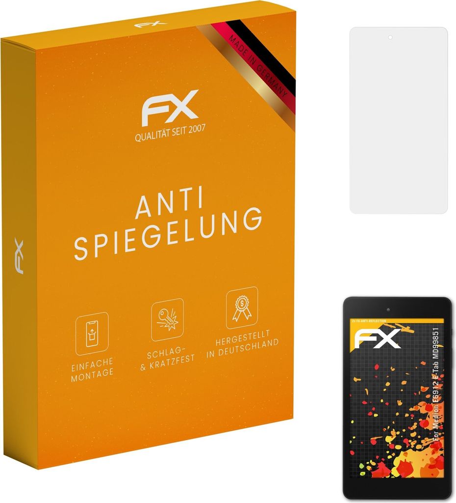 atFoliX FX-Antireflex 2x Schutzfolie kompatibel mit Medion E6912 E-Tab (MD99851) Displayfolie