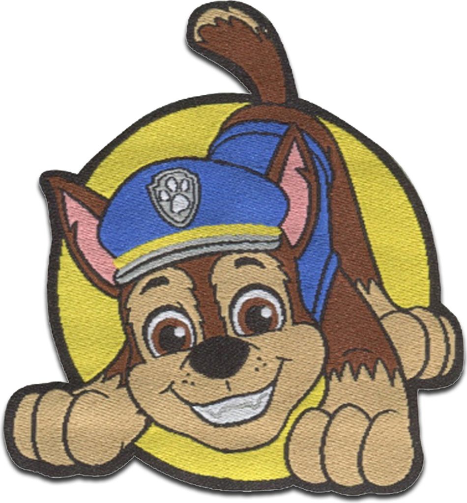Paw Patrol Chase - Aufnäher, Bügelbild, Aufbügler, Applikationen, Patches, Flicken, Zum Aufbügeln, Größe: 5,7 x 6,3 cm