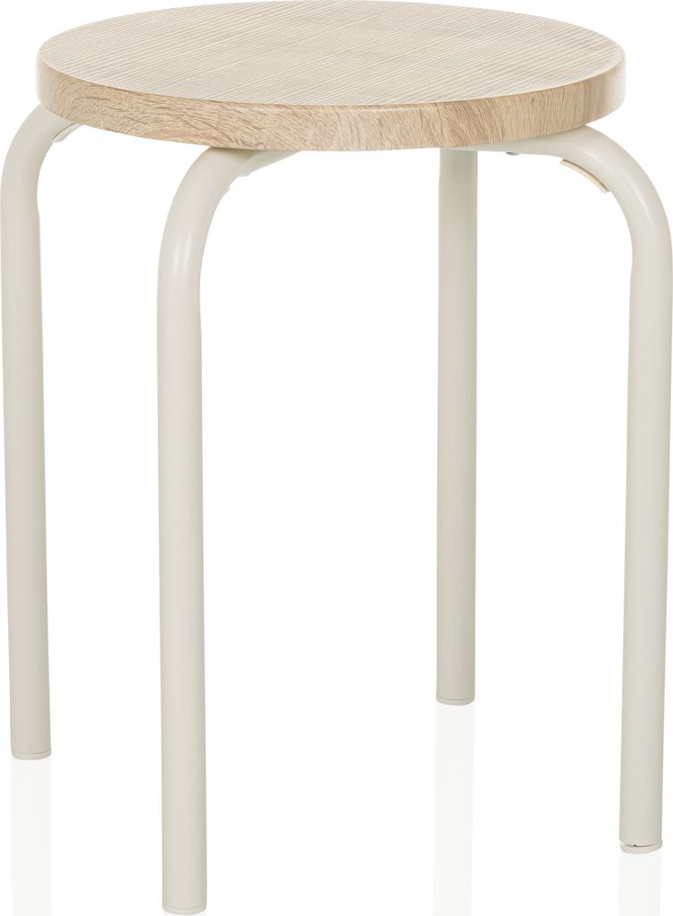 hjh LIVING Sitzhocker ALRANDA Moderner Hocker Schminkhocker bis 100 kg belastbar, Höhe 46.0 cm Mitteldichte Holzfaserplatte, Metall