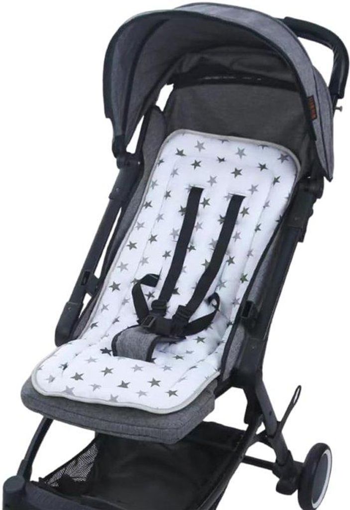 Kinderwagenkissen aus Baumwolle – atmungsaktives, weiches Kissen mit Kopf-Hals-Körper-Unterstützung, einstellbarer Buggy-Sitz für Pramme/Pushc...