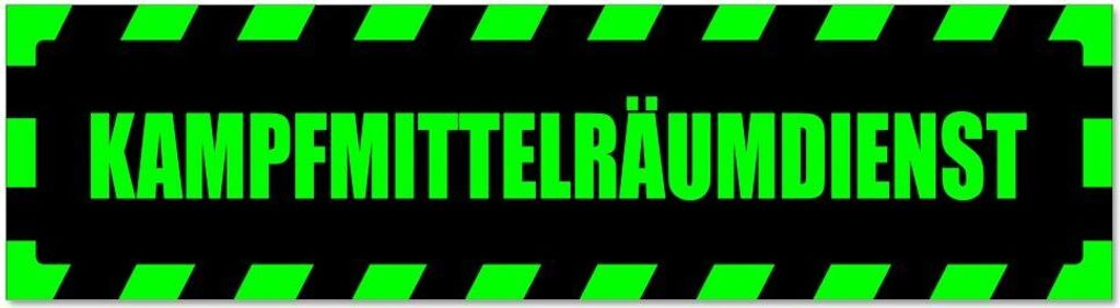 Kiwistar - Autoaufkleber - Grün - Schwarz - 30 x 8 cm - Kampfmittelräumdienst gestreift - Hinweis Aufkleber Sticker für Auto, Kfz, Fahrrad, PKW,...