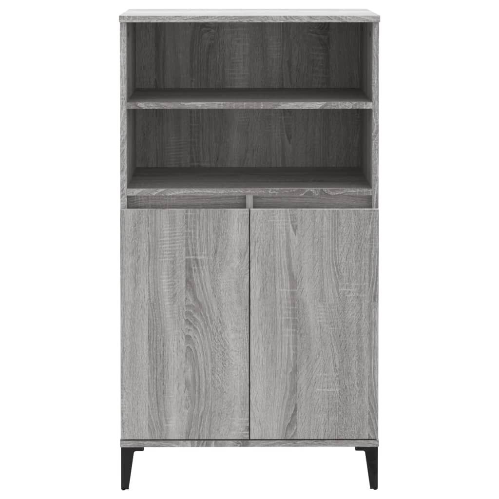 Möbel Highboard Modernes Design - Mehrzweckschrank Anrichte - Kommde für Flur - Grau Sonoma 60x36x110 cm Holzwerkstoff Top8710139