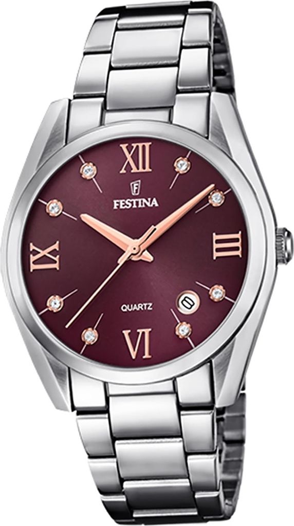 Festina Edelstahl Damen Uhr F16790/E Armband-Uhr silber Boyfriend D2UF16790/E