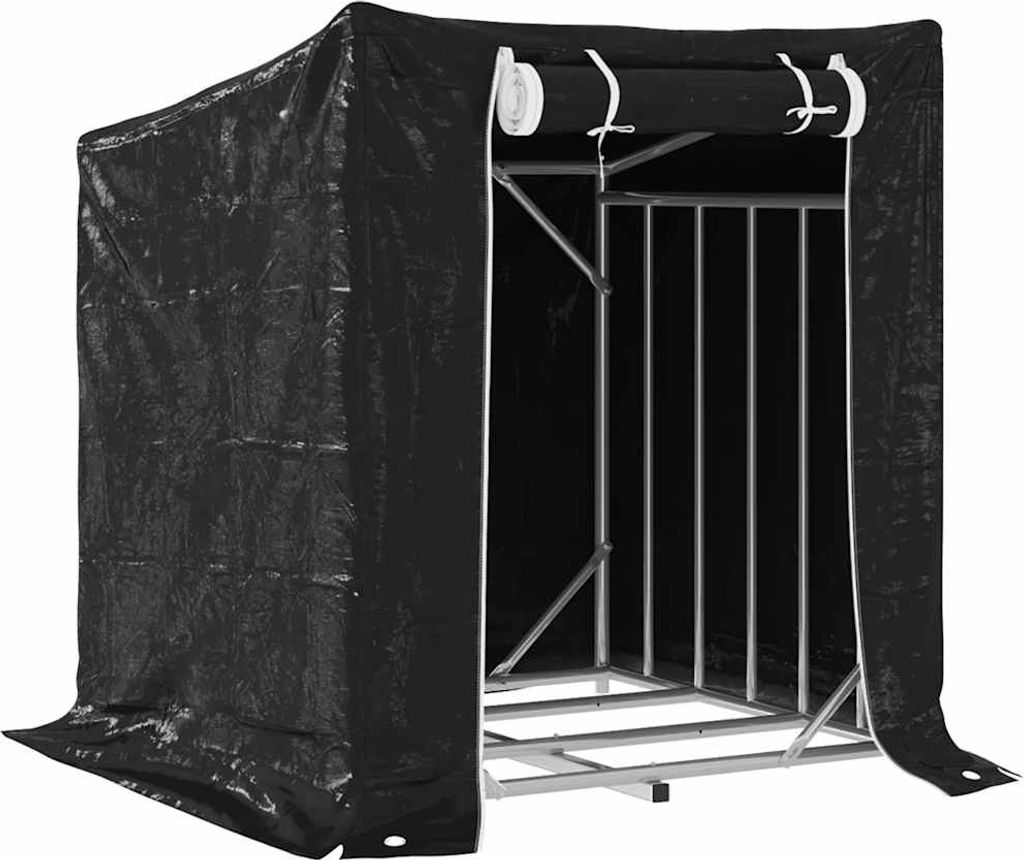 Brennholzregal mit Regenschutz 100,5x100,5x110,5 cm