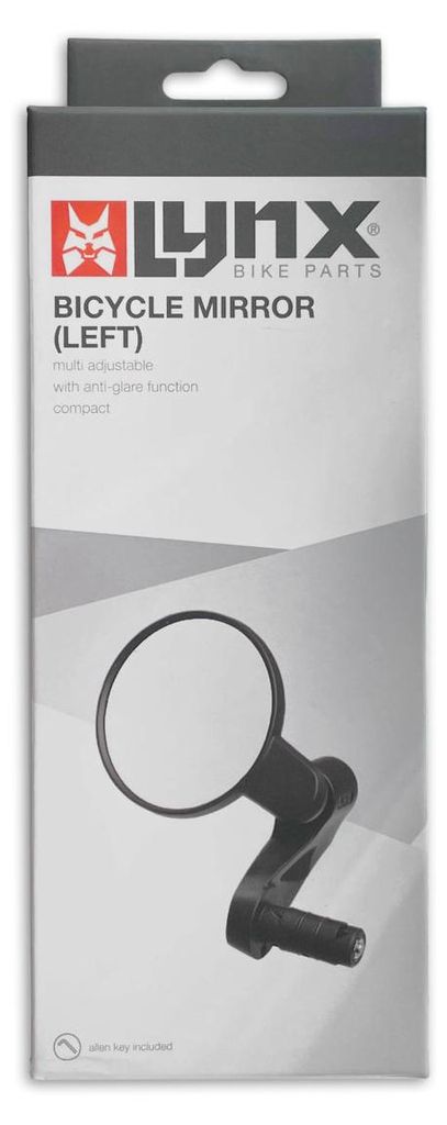 Fahrradspiegel links rund, 80 mm Spiegeldurchmesser, für 17-23 mm Lenker, Sicherheitsglas