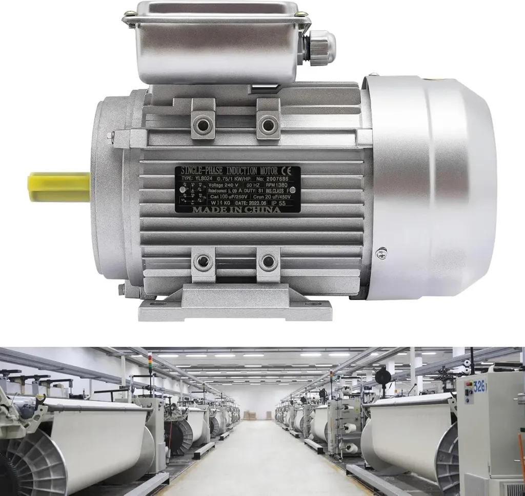 Moteur 750W pour bétonnière robuste avec arbre 19mm et carter aluminium