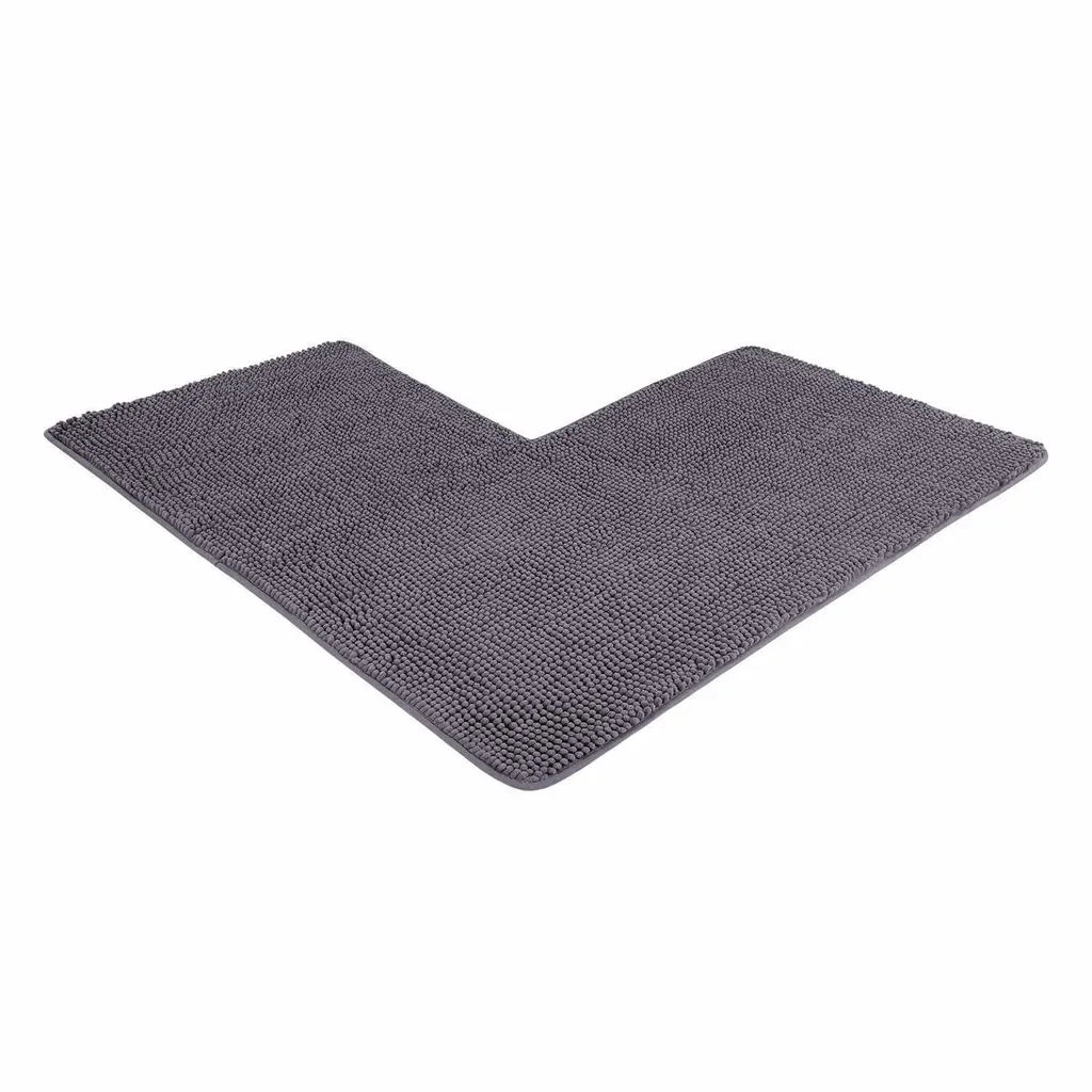 WohnDirect Eckbadematte PARIS Grau 100 x 100 x 50 cm
